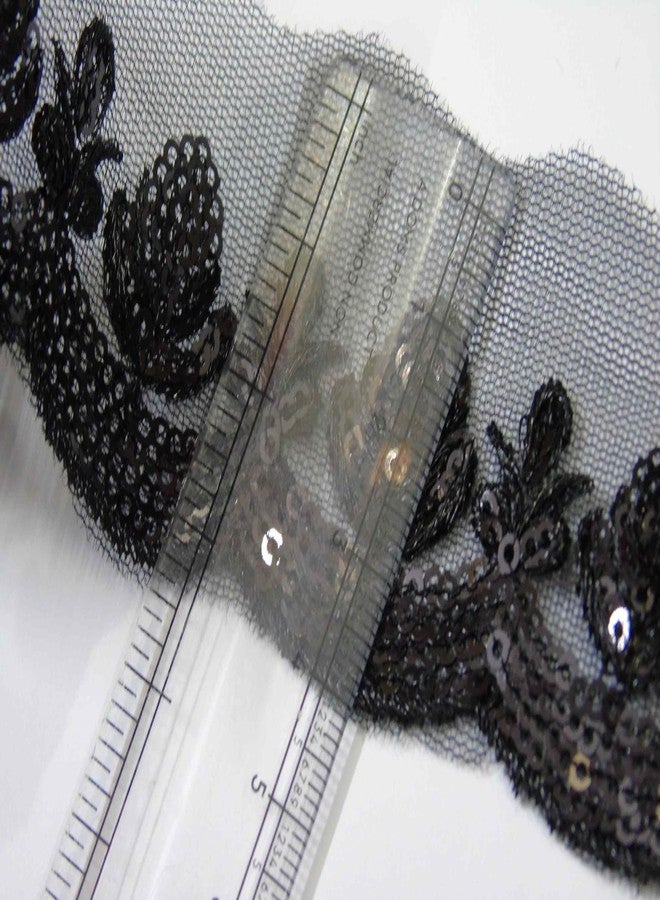 Strala Black Color Laces for Dresses, Sarees, Lehenga, Suits, Bags, Decorations, Borders, Crafts and Home Décor,Blouse (3mtr) Design-423 (1 Design) - Image 2